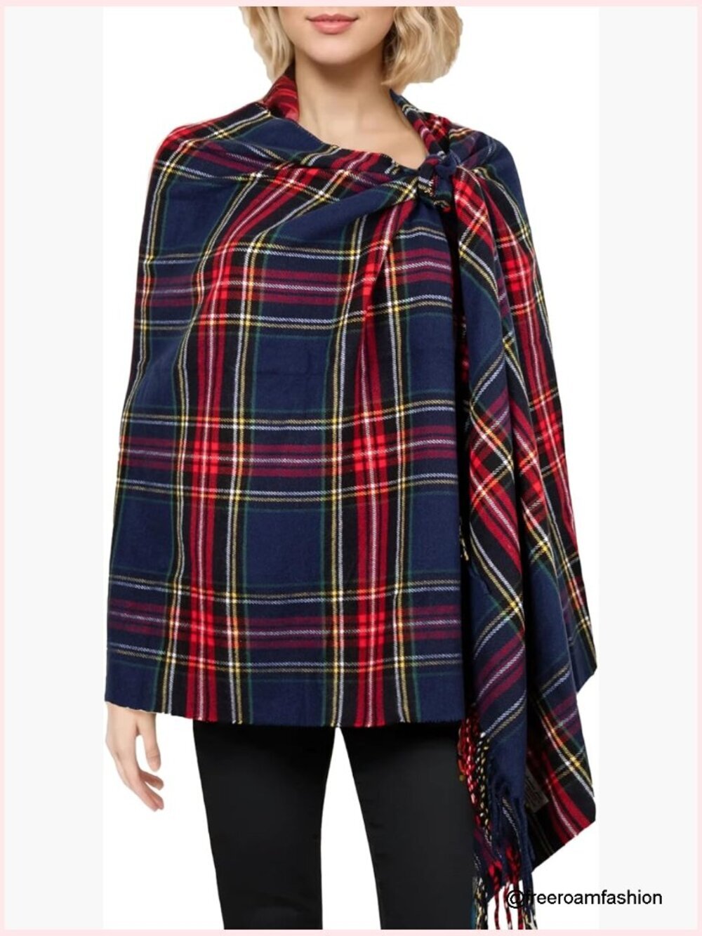 Oversized Tartan Plaid Shawl Wrap - Soft Cashmere Feel Winter Scarf